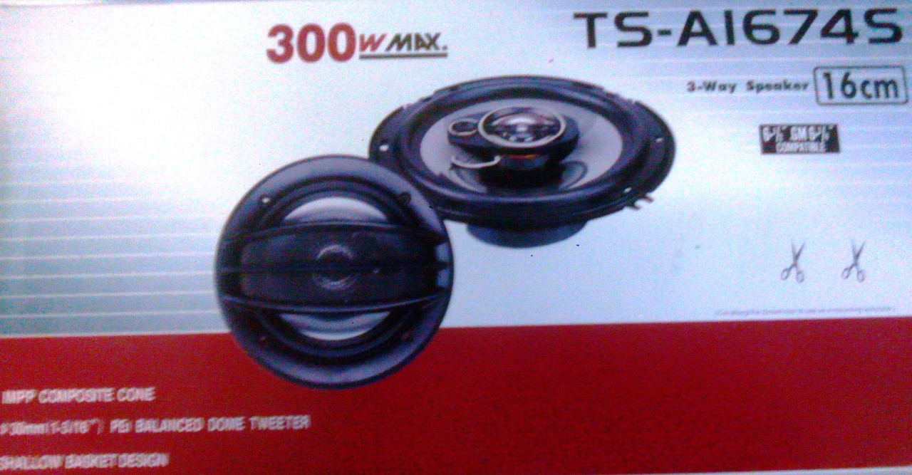 Авто акустика, динаміки TS-A1674S 300W 16см Лучшая цена