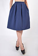 Женская миди юбка - колокол с карманами, синяя Код/Артикул 24 370 XS