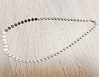 Серебряная женская цепочка колье монетки 40 см