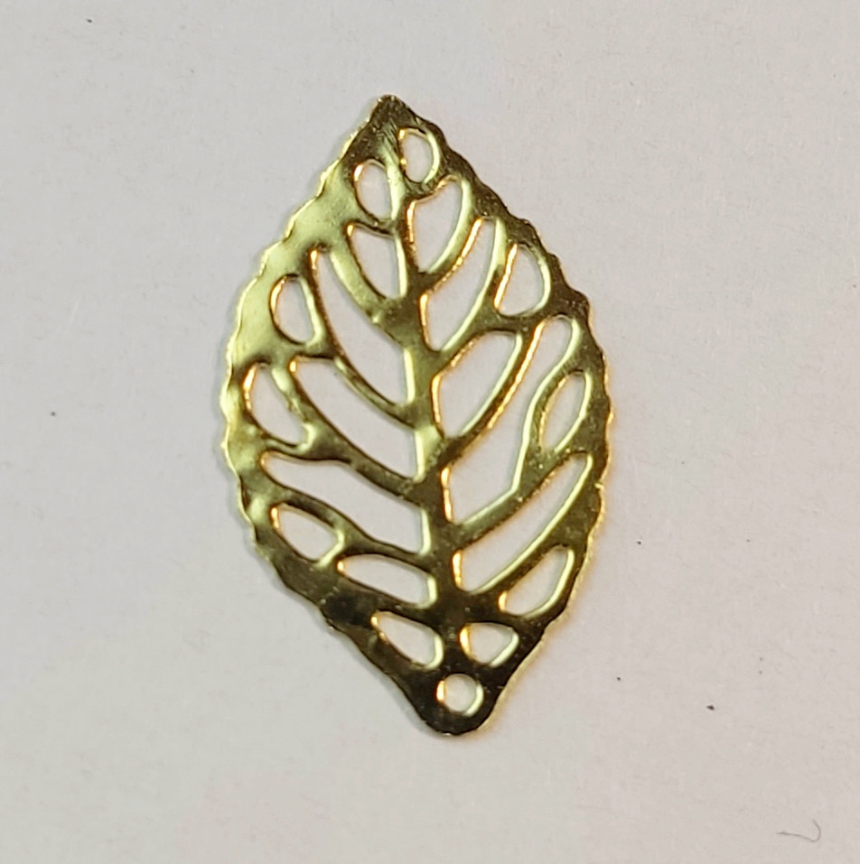 Підвіска Finding Кулон листочок Лимонне золото 21 мм x 12 мм