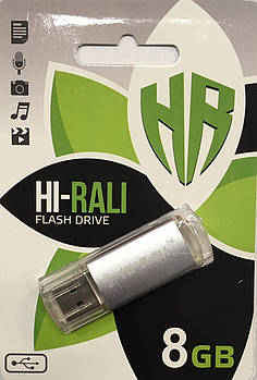 Флеш накопичувач Флешка USB 2.0 8Gb Hi-Rali Corsair series Silver, HI-8GB3CORSL, Лучшая цена