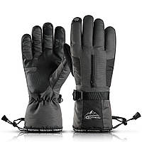 Зимние перчатки Горнолыжные Сенсорные Серо-черные L