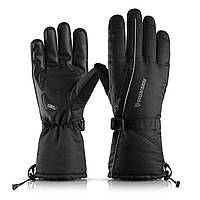 Зимние перчатки Горнолыжные Сенсорные Черные с рефлективом L