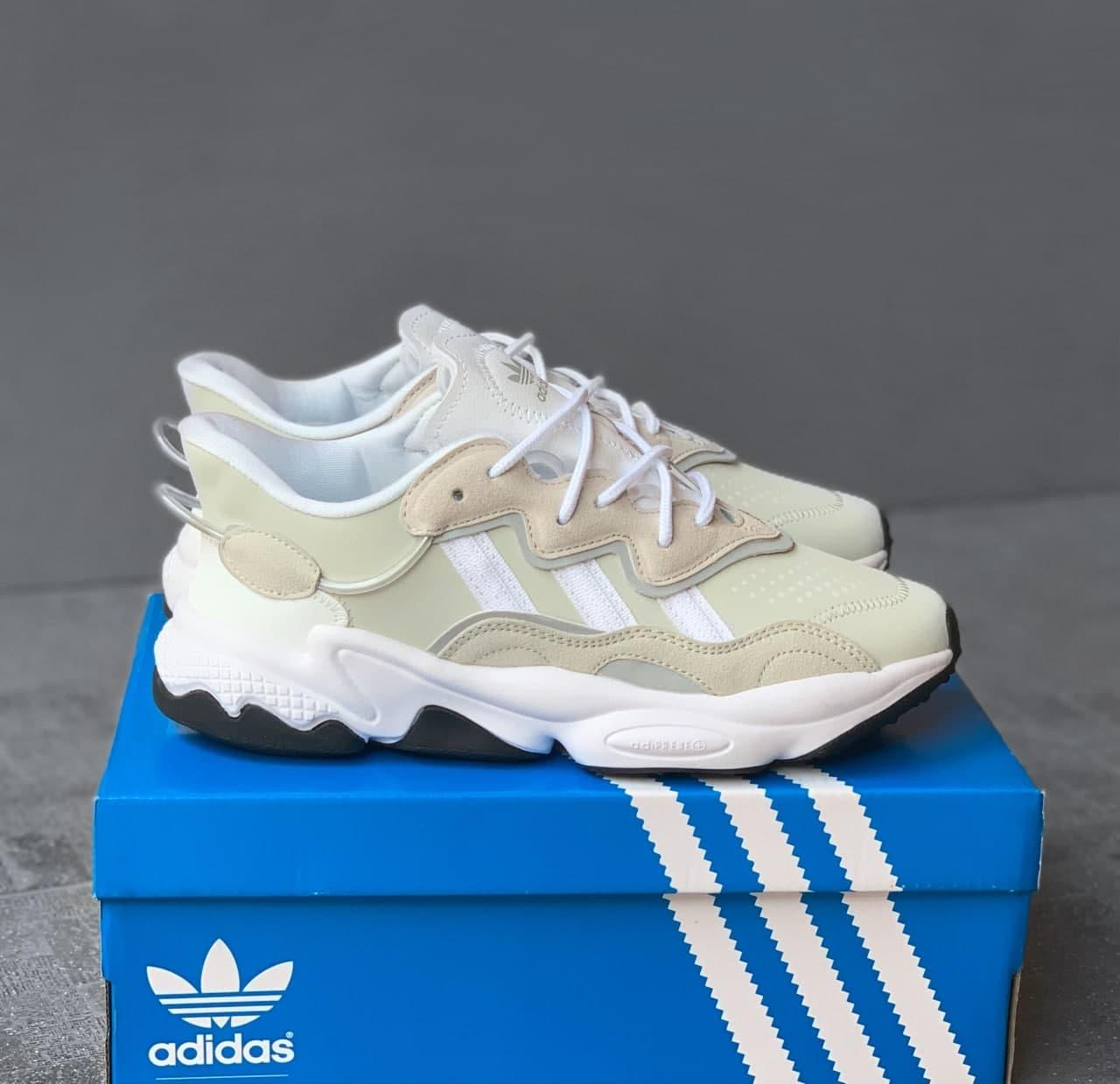 Кросівки чоловічі білі Adidas Ozweego Adiprene pride (04689)