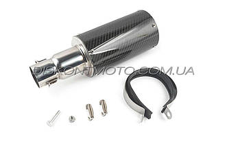 Глушник (тюнінг) 325*100 mm (неіржавка сталь, овал, карбон світлий, прямоток) 118
