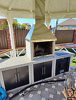 Вуличний камін-барбек "Гарден Шеф" Комплект: Камін + стіл + казан-тандир.