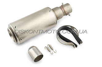 Глушник (тюнінг) 325*100 mm (неіржавка сталь, овал, сірий, прямоток) (akrapovic) 118