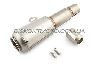 Глушник (тюнінг) 370*105 mm (неіржавка сталь, овал, сірий, прямоток) 118