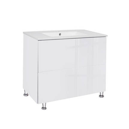 Комплект Qtap Tern 800х725х437 White підлогова тумба + мийка врізна QT1771TNL8013080CW, фото 2