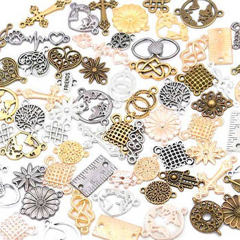 Набір підвісок металевих 100г, шарми шармики, Змішані, мікс