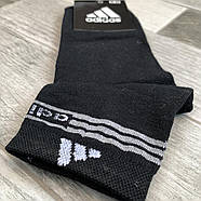 Шкарпетки чоловічі демісезонні бавовняні спортивні Adidas, Athletic Sports, середні, чорні, 12541, фото 2