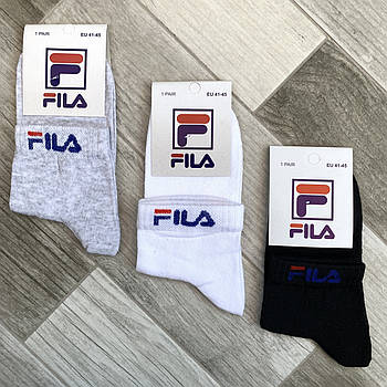 Шкарпетки чоловічі демісезонні спортивні бавовна Fila, розмір 41-45, середні, асорті, 04584