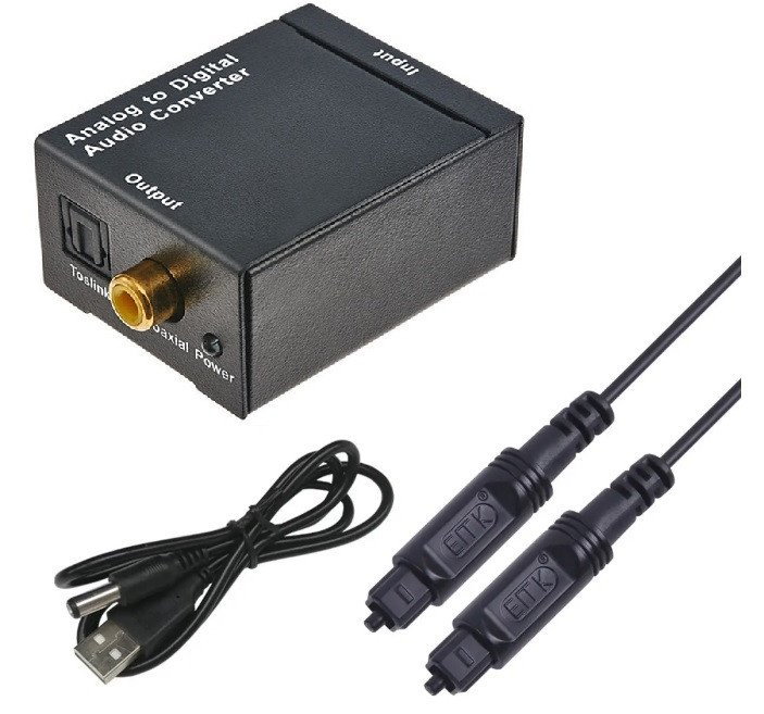 Конвертер звуку оптичний Analog to Digital Audio аналоговий в цифровий перетворювач з телевізором