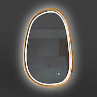Зеркало асимметричное деревянное с LED-подсветкой Luxury Wood Dali Natural Light Ясень 55x85 см