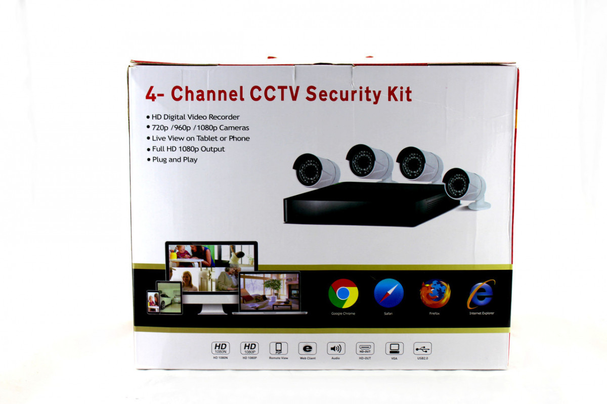 Набір відеоспостереження, відеореєстратор + 4 камери на 2mp. DVR KIT D001