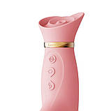 Пульсатор-вібратор із вакуумною стимуляцією клітора Zalo - ROSE Thruster Strawberry Pink, фото 3