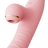Пульсатор-вібратор із вакуумною стимуляцією клітора Zalo - ROSE Thruster Strawberry Pink, фото 6