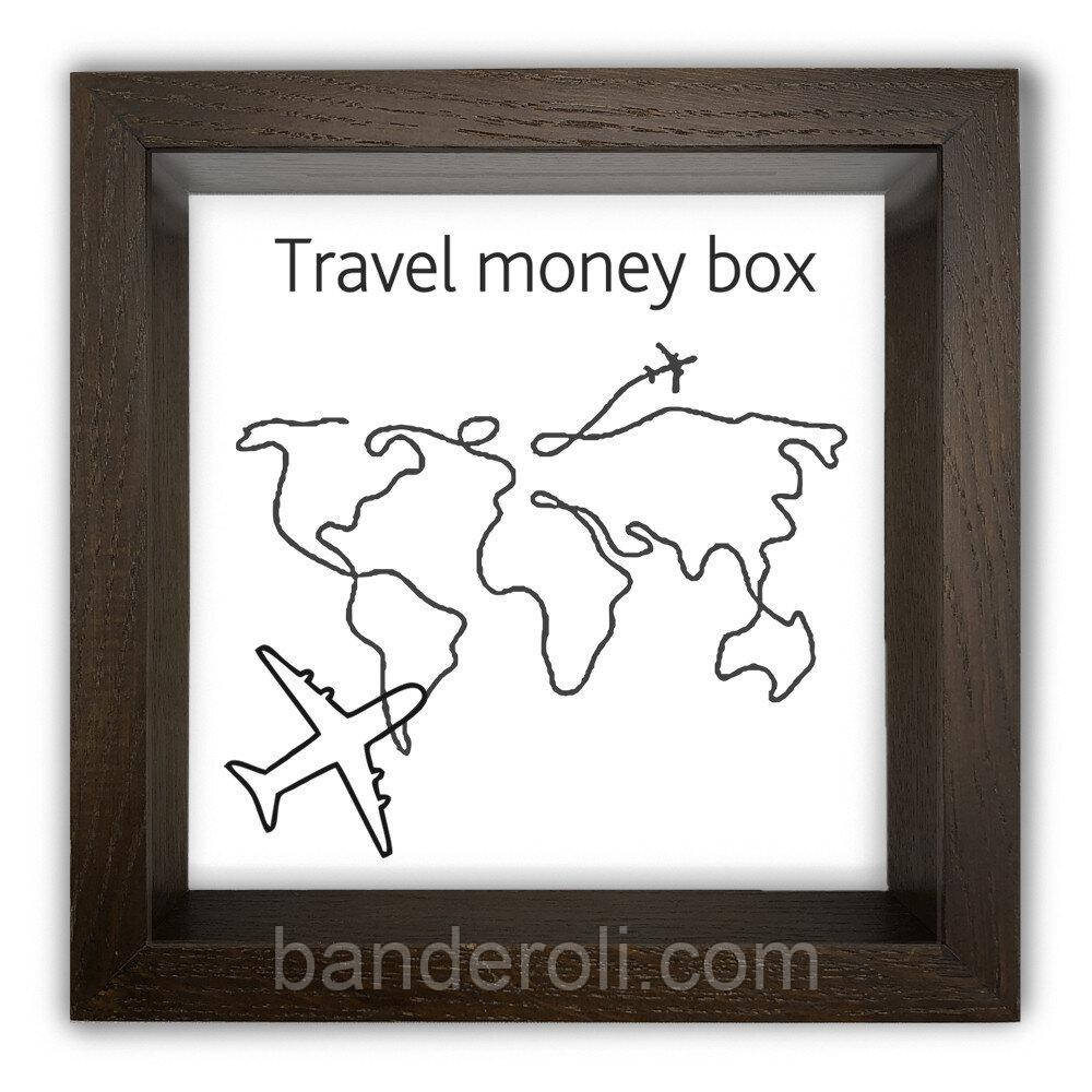 Копілка (скарбничка) "Travel money box" коричнева 20*20 см Гранд Презент гпхркп0014ка, фото 1