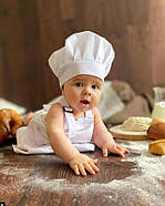 Комплект Фартух та ковпак кухаря дитячий Latte Baby для немовлят 1-3 років Білий, фото 6