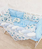 Комплект в кроватку для новорожденных "Elegance Мышка" голубой