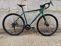 Гравийный велосипед DeMARCHE Gravel Point 28" L-TWOO (рама L, 18S, 2х9) зеленый гляннец