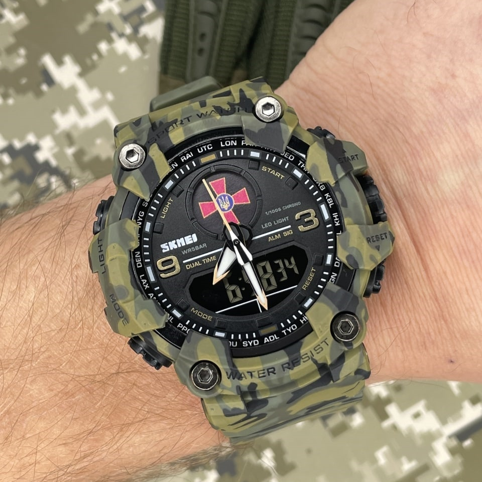 Тактические Часы Водонепроницаемые Skmei Tactic с Логотипом ЗСУ ...