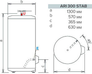 Водонагрівач електричний Ariston ARI 300 STAB 570 THER MO EU, фото 4