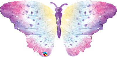 Q 44" Watercolor Butterfly Foil Balloon. Куля фольгована Метелик — В УП
