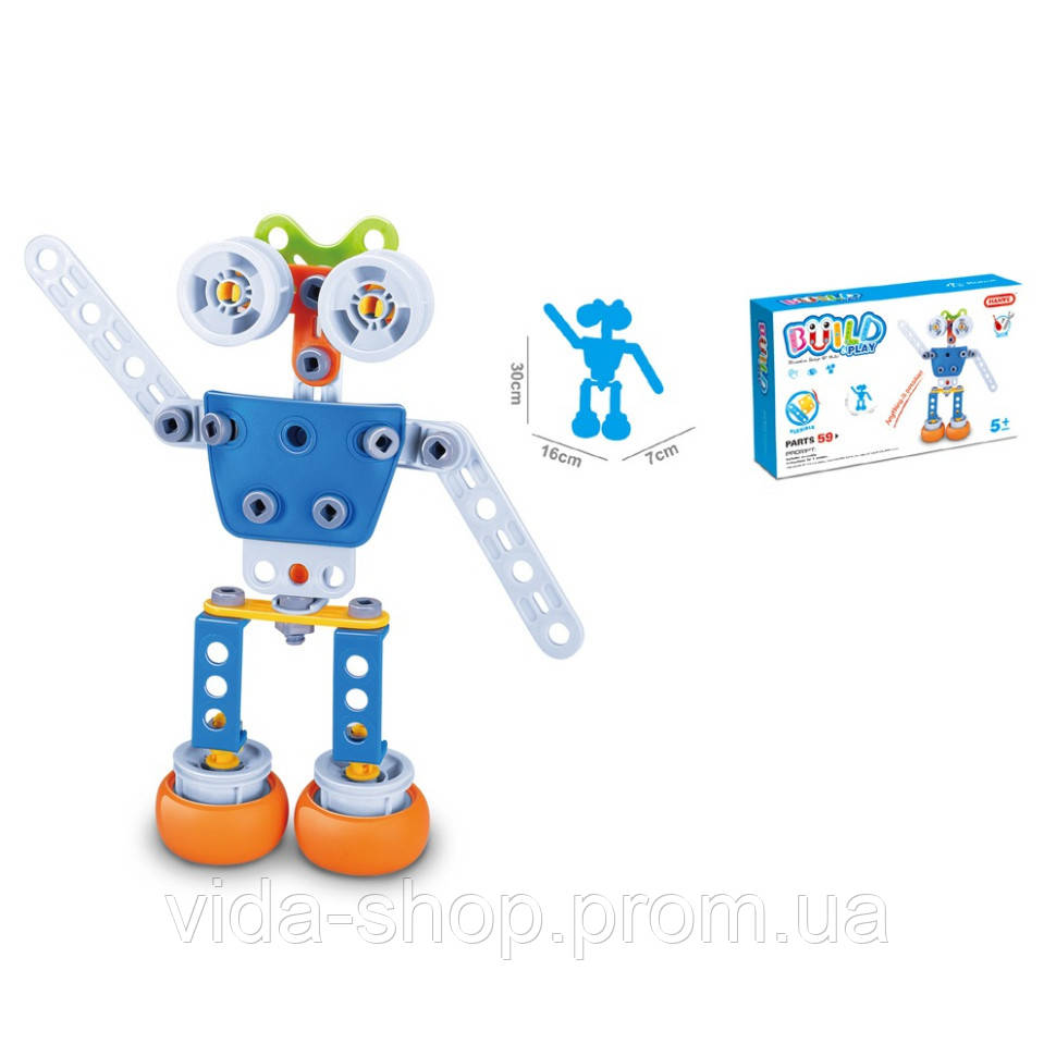 Конструктор дитячий Build&Play "Робот" HANYE J-7709, 59 елемента - Vida-Shop