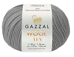 Пряжа Wool 115 Gazzal-3304 світло-сірий