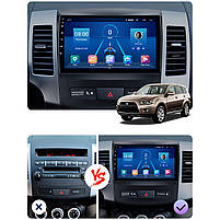 Штатна магнітола Lesko для Mitsubishi Outlander II 2005-2009 екран 9" 6/128Gb 4G Wi-Fi GPS Top 5 шт., фото 3