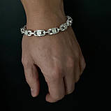 Срібний 925 православний комплект браслет і ланцюг із чорнуванням, фото 3