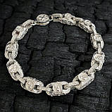 Срібний 925 православний комплект браслет і ланцюг із чорнуванням, фото 4