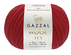 Пряжа Wool 115 Gazzal-3319 червоний