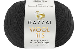 Пряжа Wool 115 Gazzal-3307 чорний