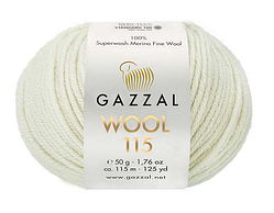 Пряжа Wool 115 Gazzal-3301 кремовий
