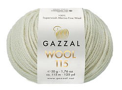 Пряжа Wool 115 Gazzal-3302 оливково-бежевий