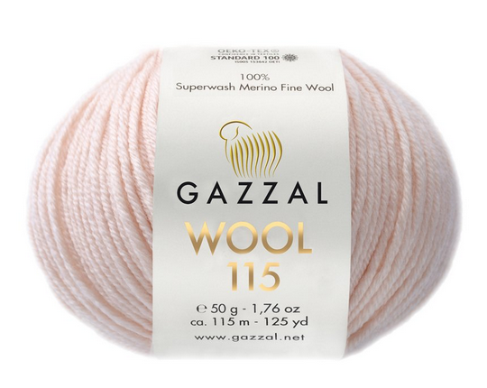 Пряжа Wool 115 Gazzal-3308 світлий персик