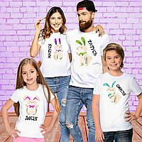 Футболки білі Фемілі Лук Family Look для всієї родини "Кролики: Матуся, Папочка, Синок, дочка" Push IT