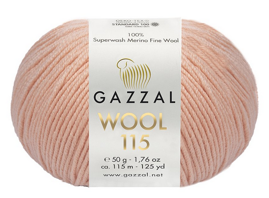Пряжа Wool 115 Gazzal-3309 персик
