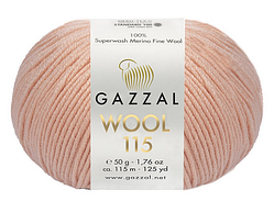 Пряжа Wool 115 Gazzal-3309 персик
