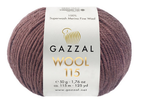 Пряжа Wool 115 Gazzal-3312 коричневий