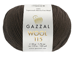 Пряжа Wool 115 Gazzal-3313 темно-коричневий