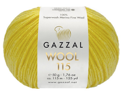 Пряжа Wool 115 Gazzal-3315 жовтий