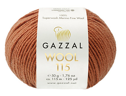 Пряжа Wool 115 Gazzal-3317 цегляний