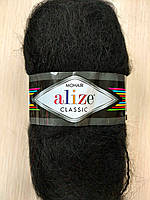 Пряжа Alize Mohair Classic New (Ализе Мохер классик) мохер-25%, шерссть-24%, акрил-51% № 60 черний