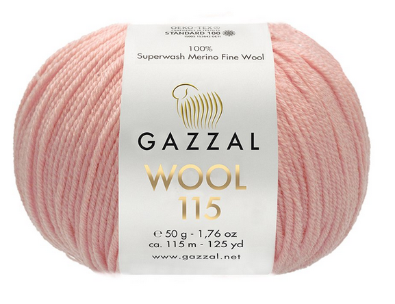 Пряжа Wool 115 Gazzal-3321 рожевий