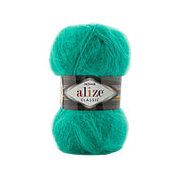 Пряжа Alize Mohair Classic New (Ализе Мохер классик) мохер-25%, шерссть-24%, акрил-51% № 477 зелена бірюза