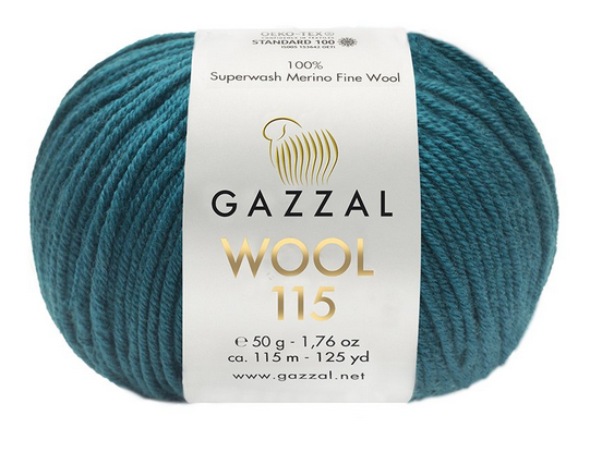 Пряжа Wool 115 Gazzal-3328 петроль