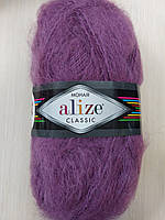 Пряжа Alize Mohair Classic New (Ализе Мохер классик) мохер-25%, шерссть-24%, акрил-51% № 169 бузковий